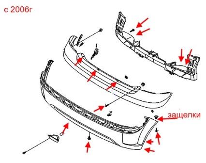 diagram of rear bumper for Hyundai Getz